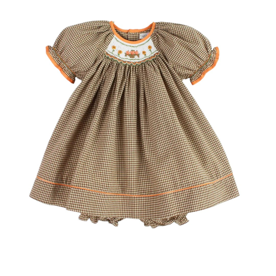 Picture Smocked Pumpkin Dress