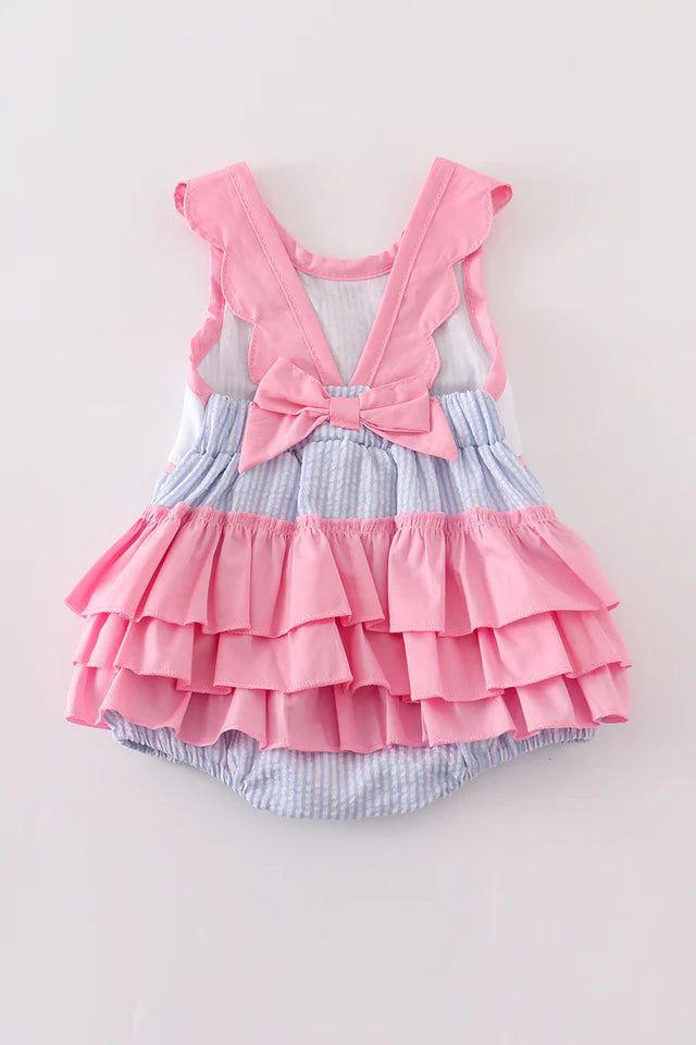 Seersucker Castle embroidery with Back Bow