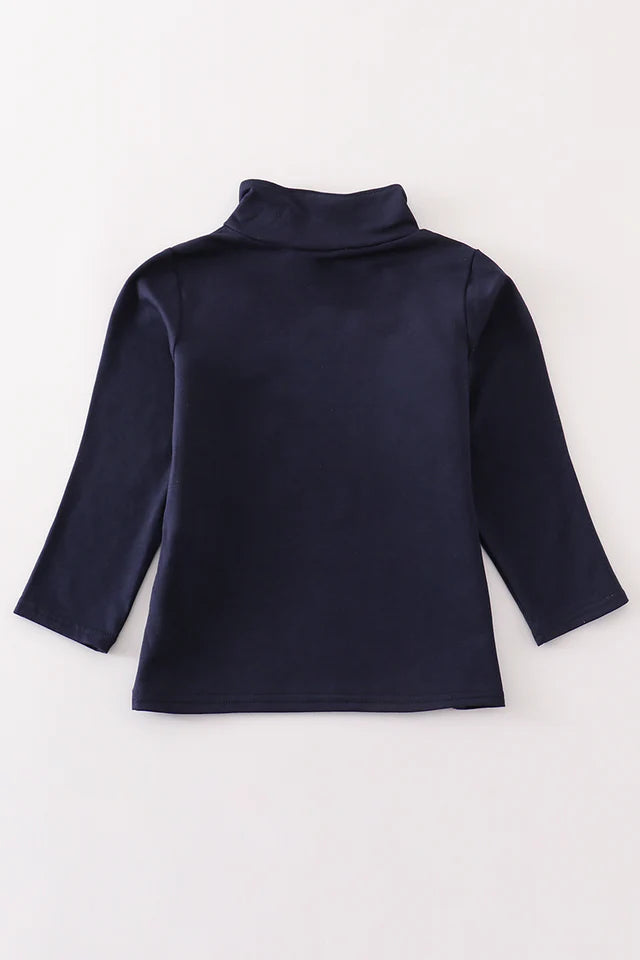 Navy AU tiger embroidery boy pullover