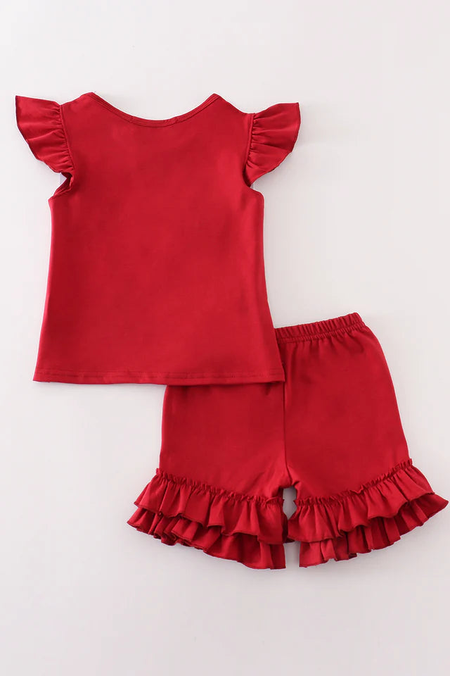 Alabama embroidery girl shorts set