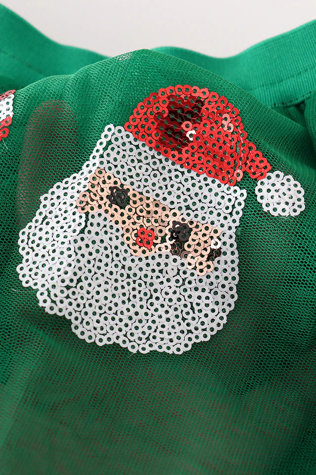 Green Santa Claus sequin tutu skirt