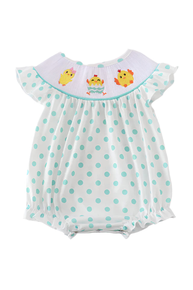 DOT CHICK EMBROIDERY SMOCKED BUBBLE