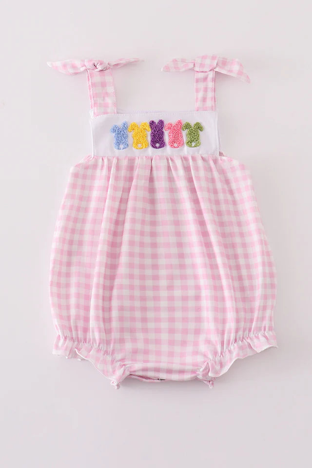 Pink bunny french knot girl bubble