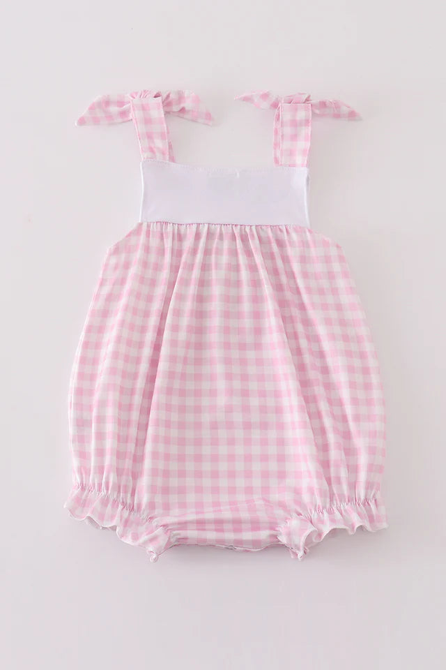 Pink bunny french knot girl bubble