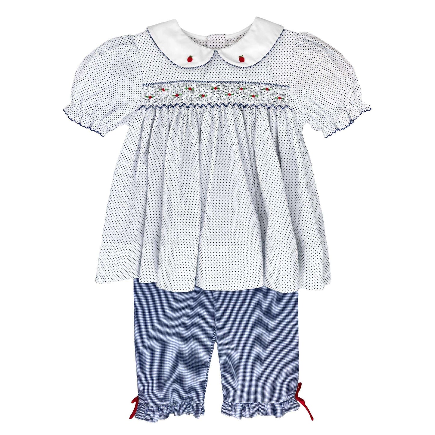 Apple Embroidered Smocked Top & Pant Se