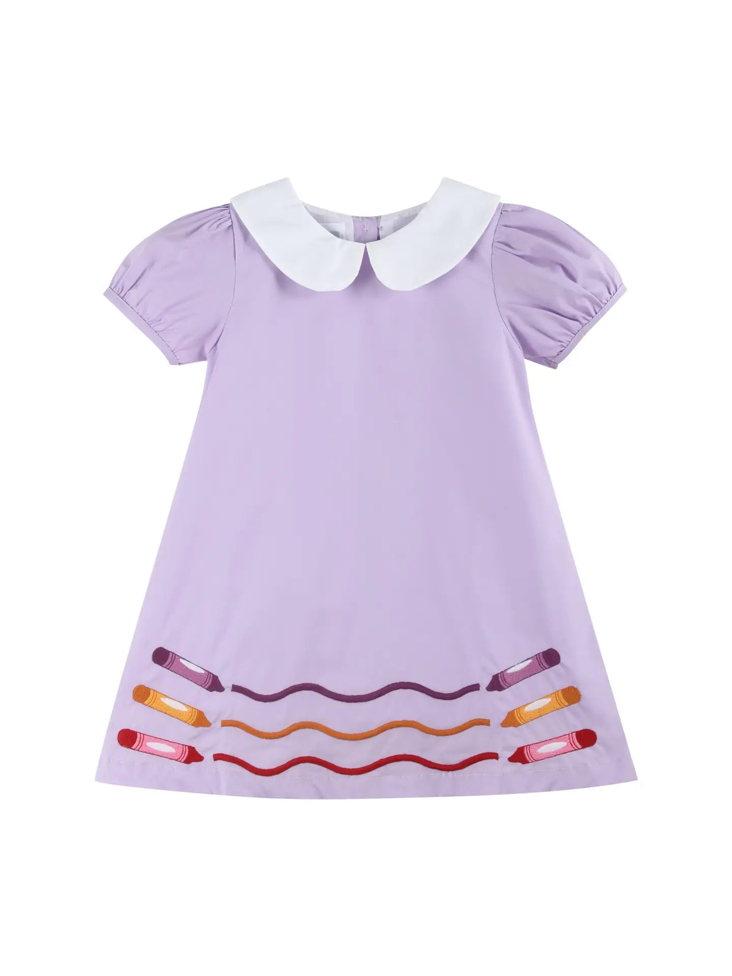 Purple Crayon Back to School Collared Dress