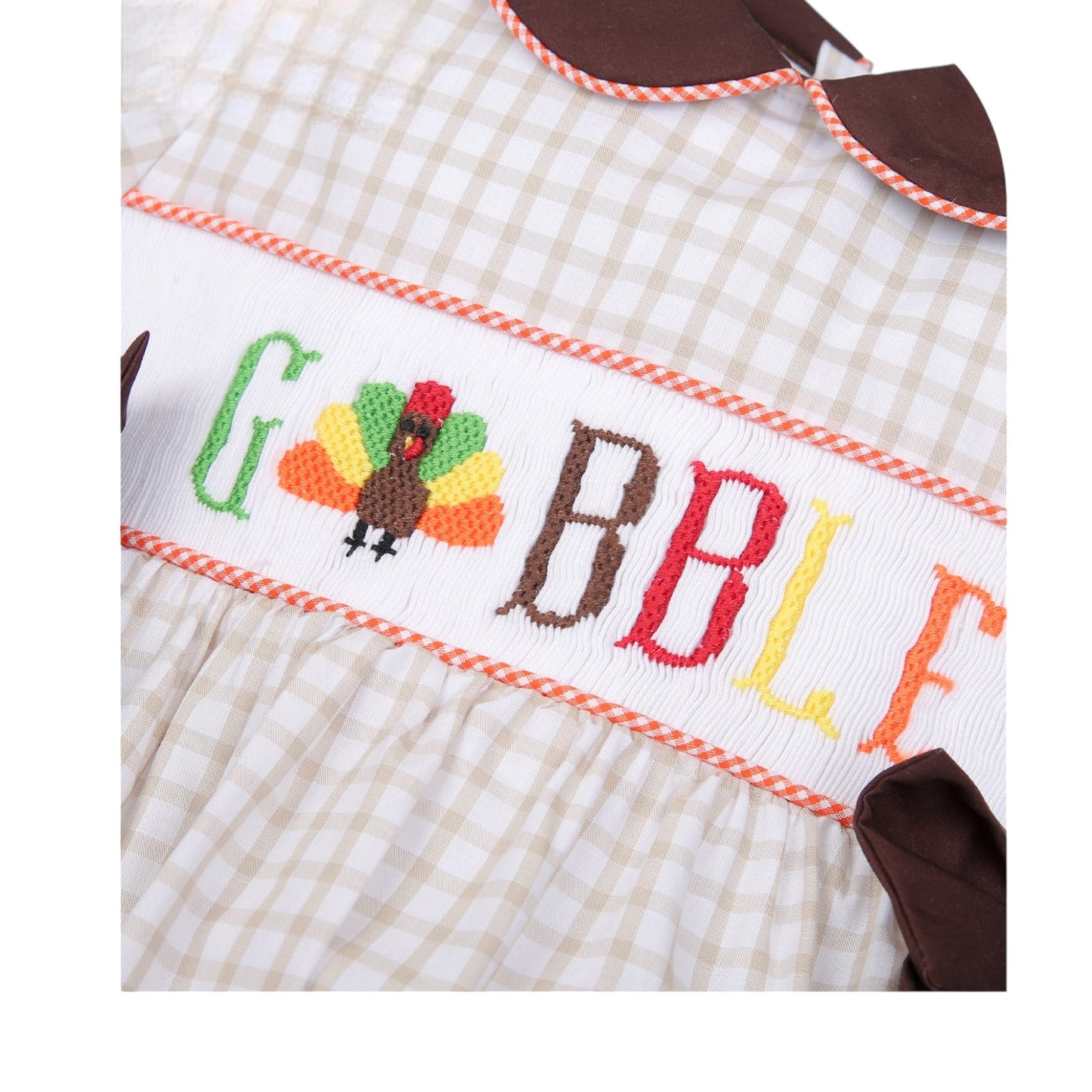 Handsmocked Gobble Turkey Dress