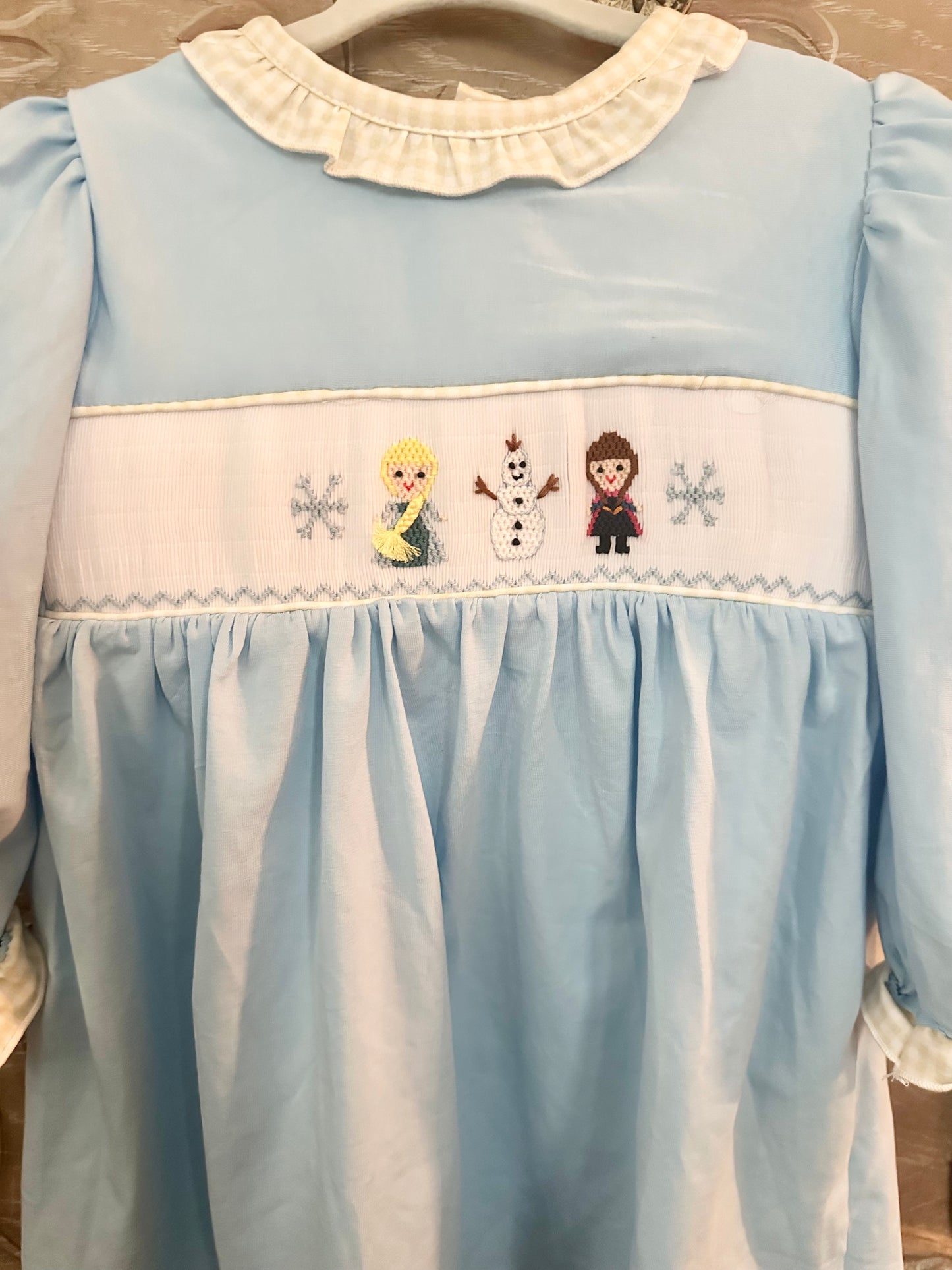 Frozen Light Blue Handsmocked Dress