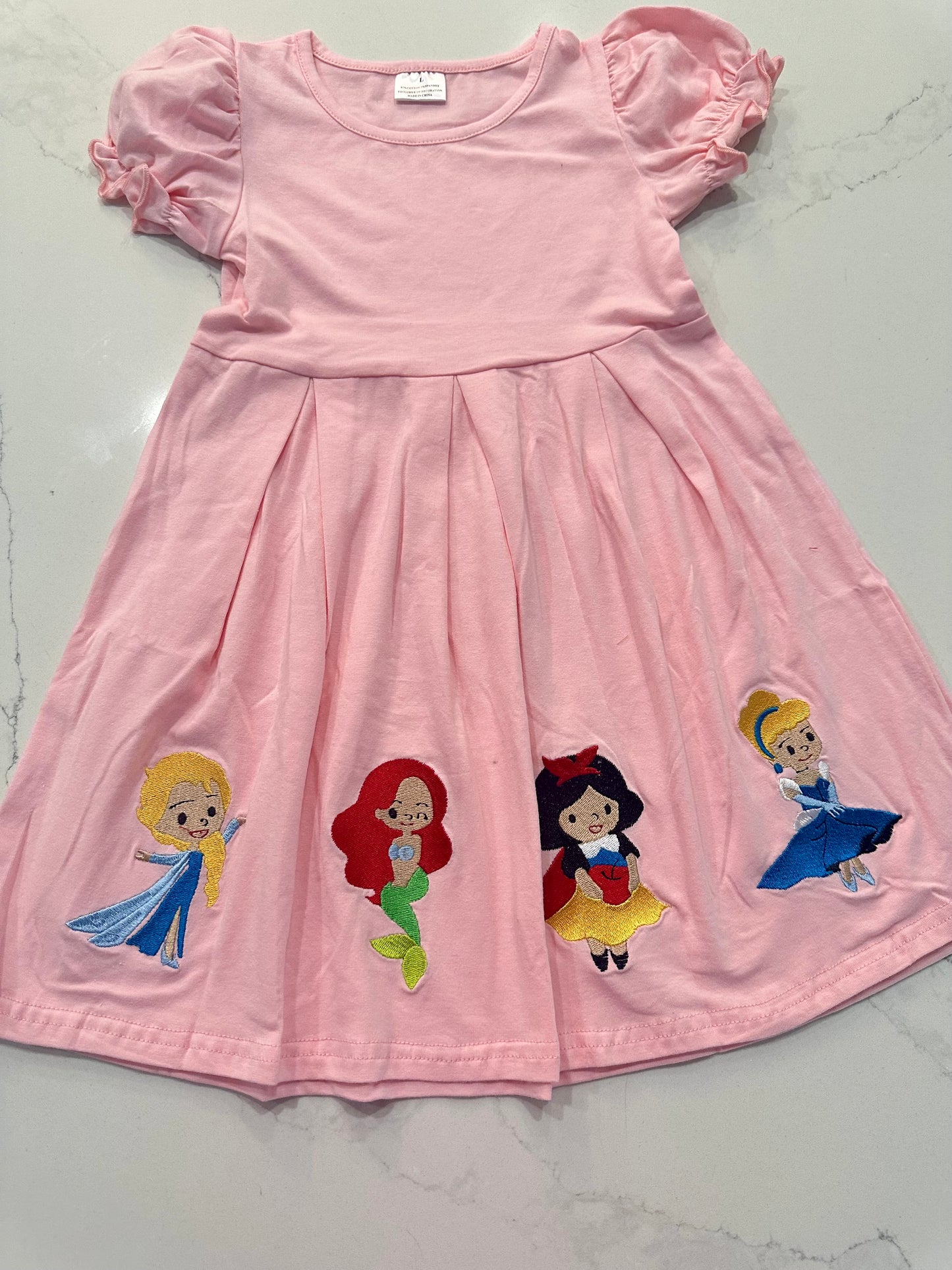 Girls Applique Pink Princess Dress
