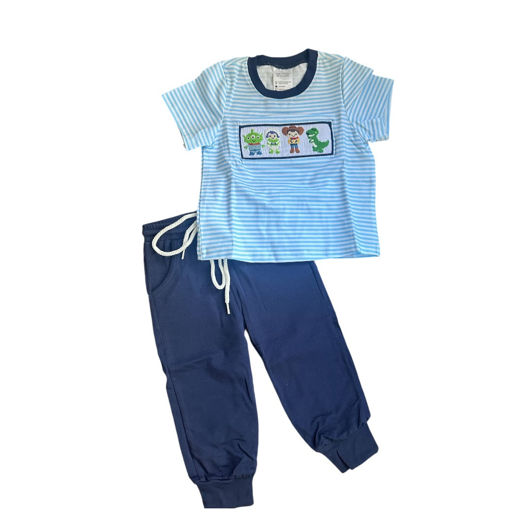 Boys Handsmocked Toy Story Jogger Set
