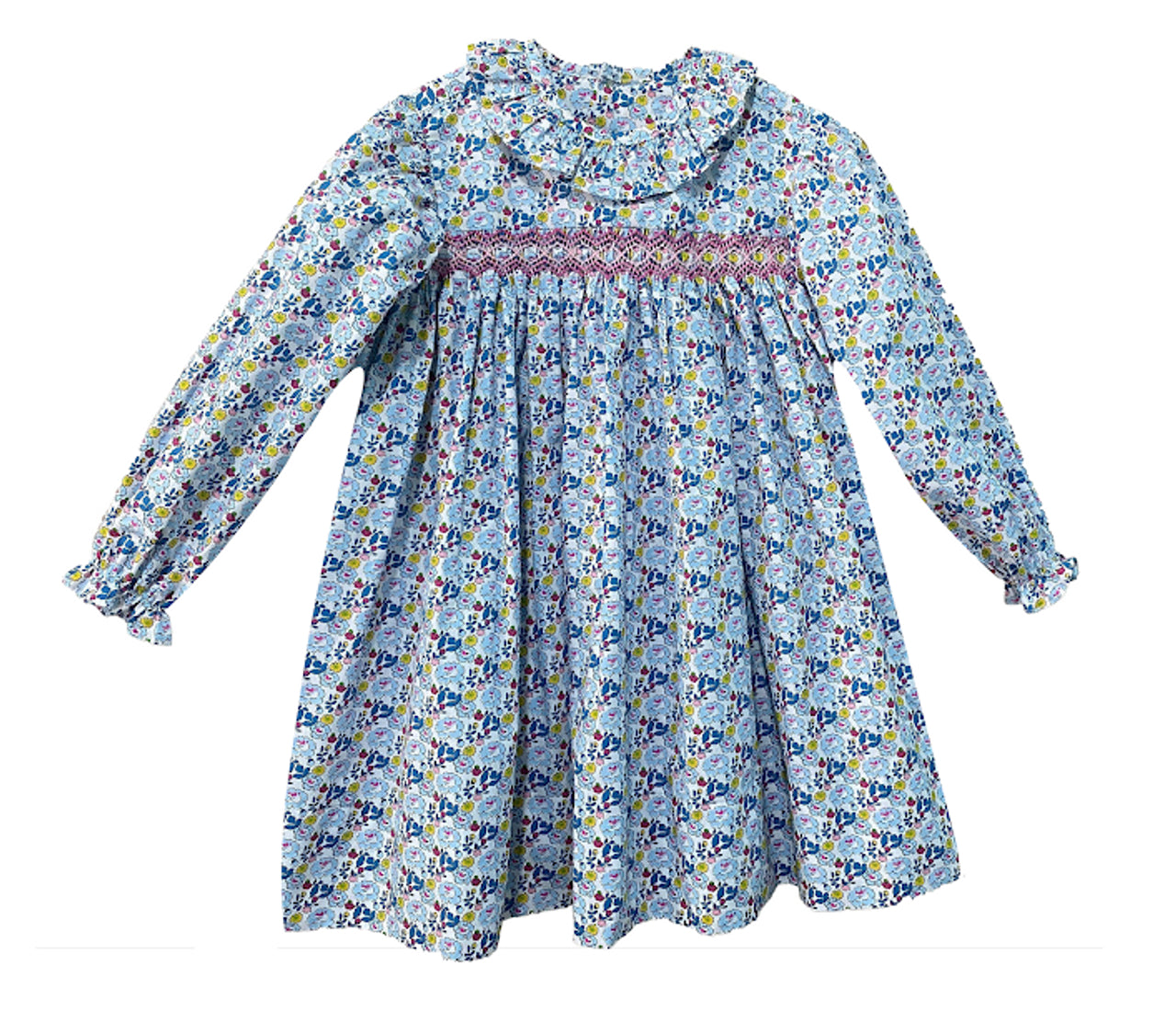 Cassidy Blue Floral Smocked Dress