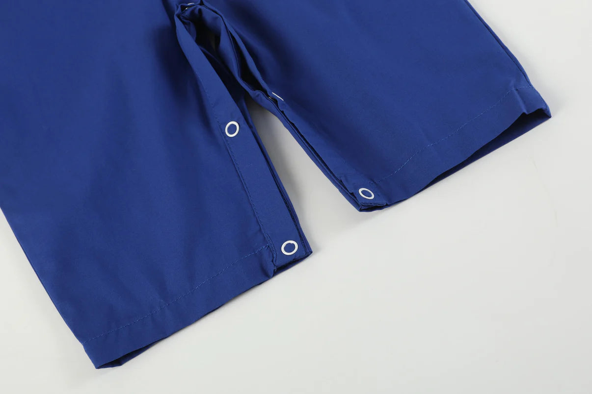 Blue and Orange Football Smocked Overalls-Florida