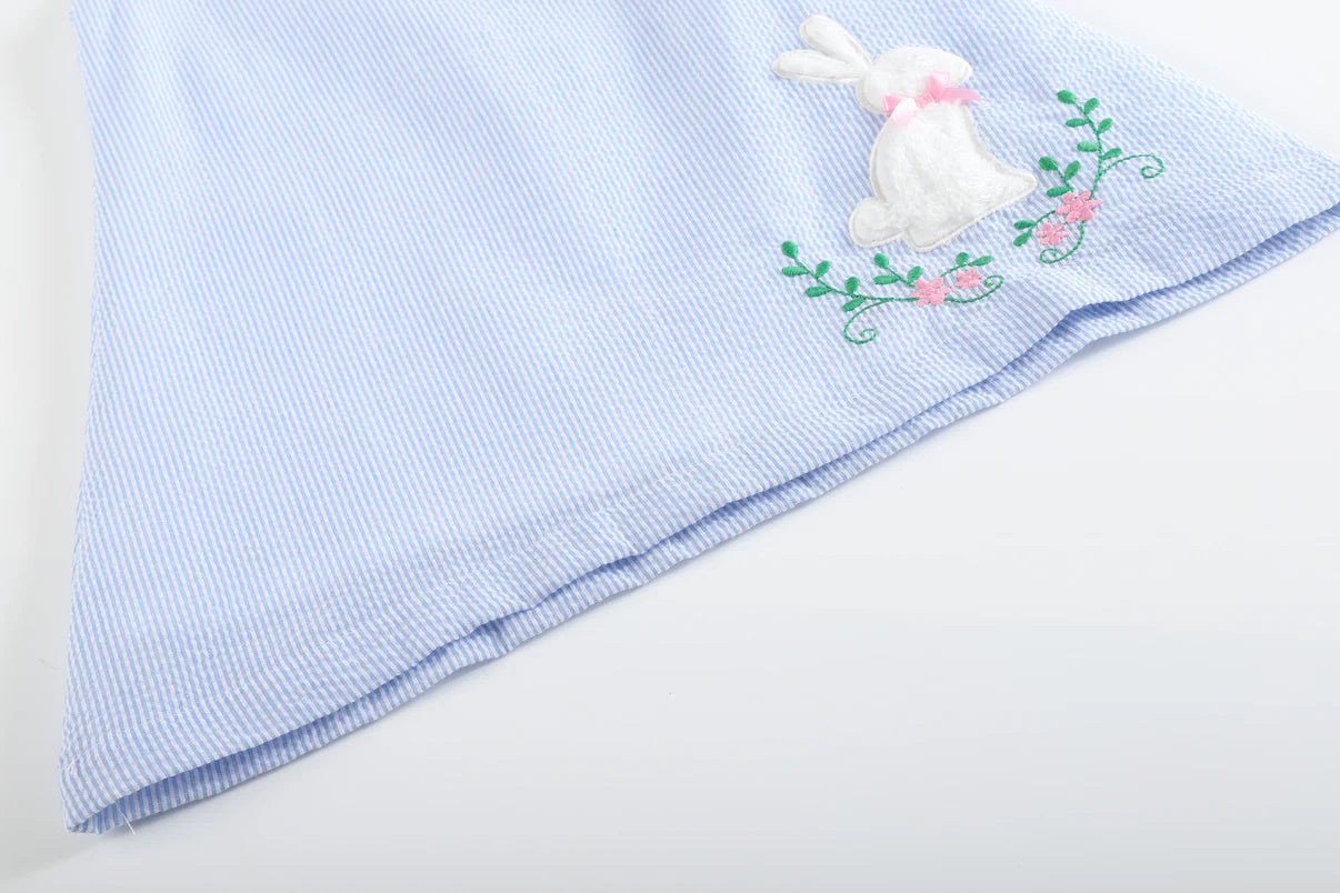 Light Blue Easter Bunny Swing Dress