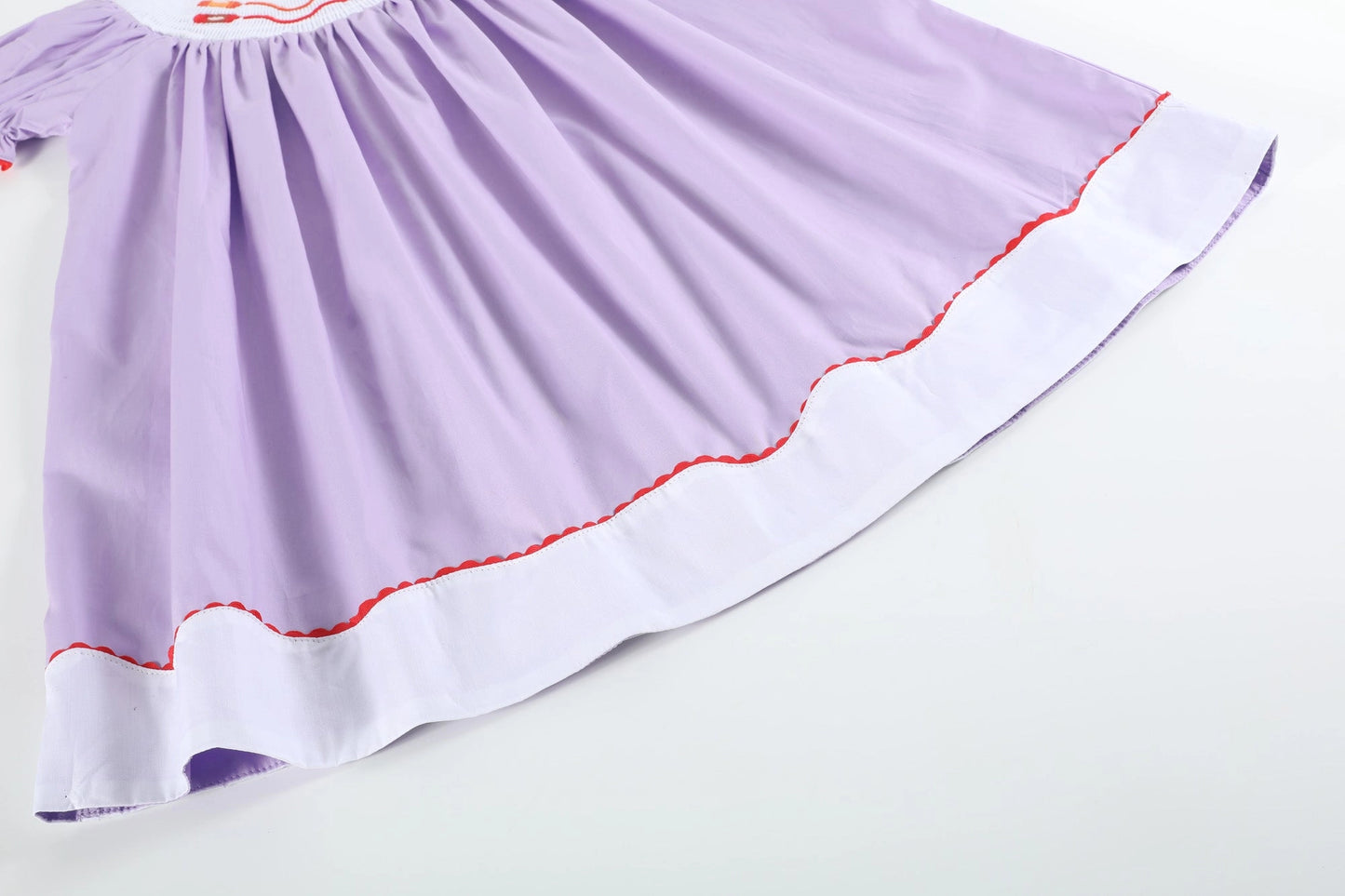 Purple Gingham Crayon Smocked School Bishop
