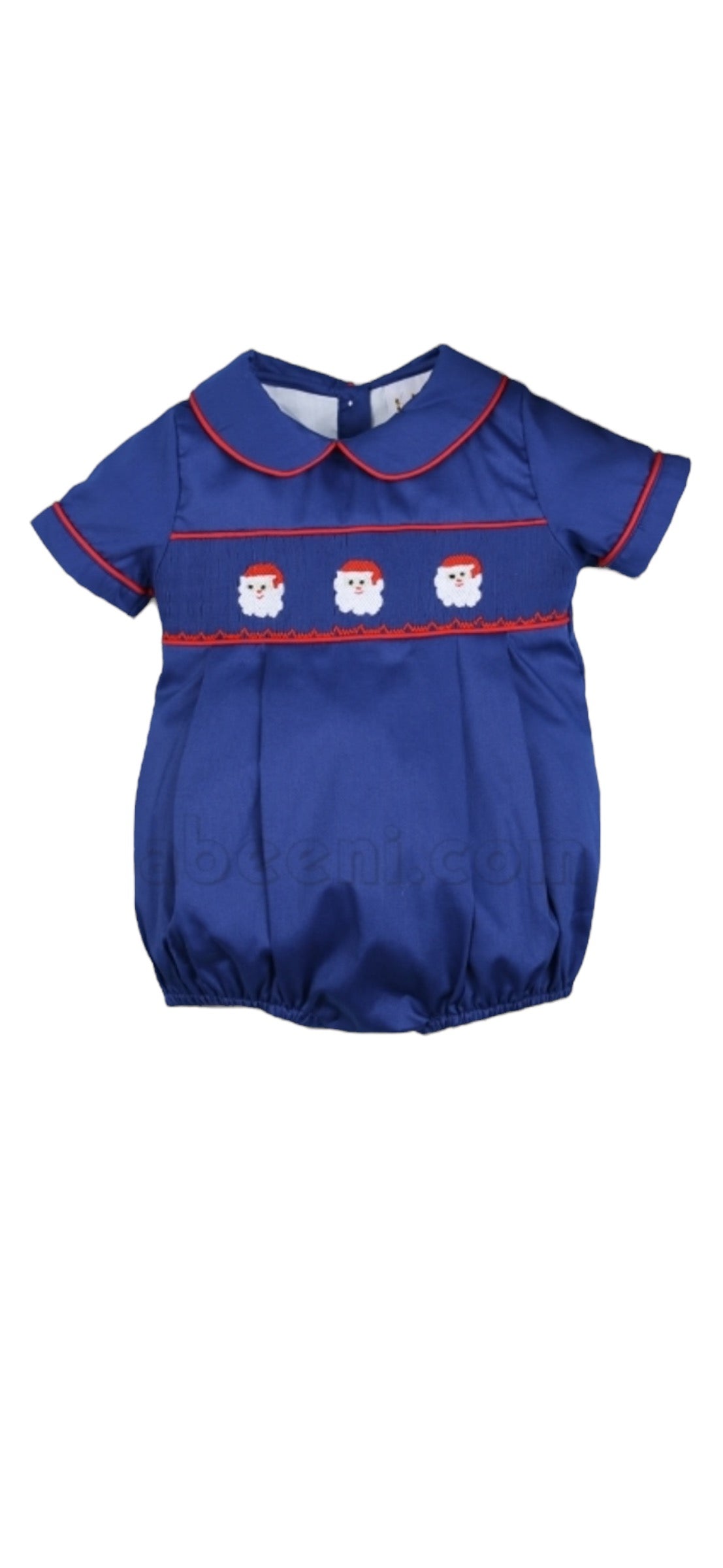 Christmas Santa Claus hand smocked boy bubble