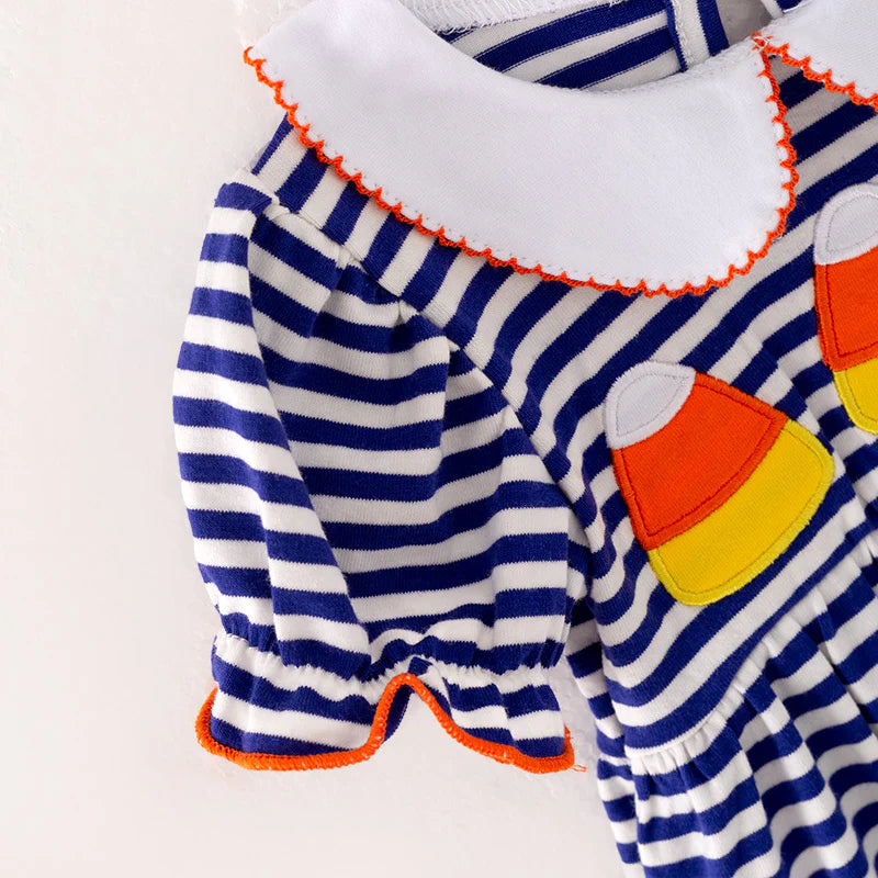 Blue Stripe Candy Corn Bubble