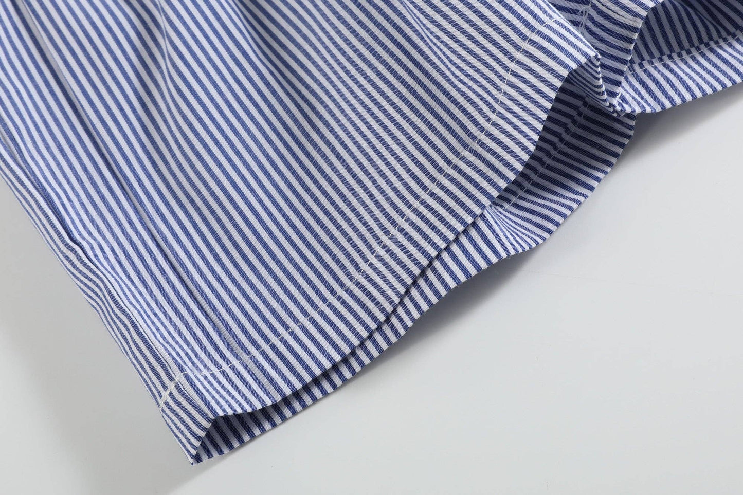 White Shark Smocked Tee and Navy Stripe Shorts Set Media 1 of 6