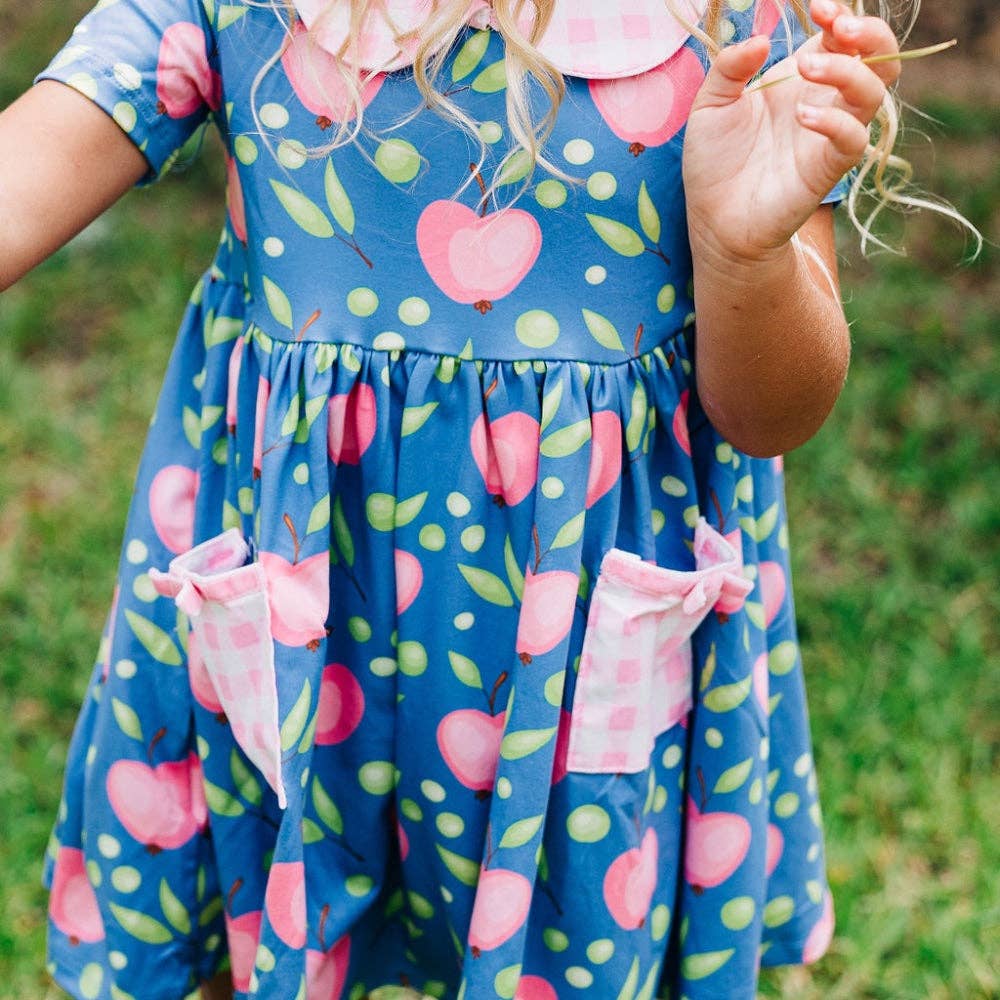 Pink Apples Twirl Dress