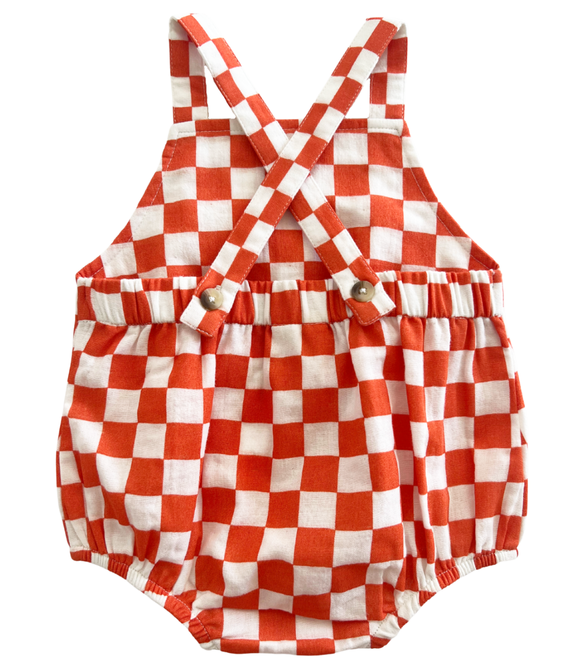 Tangerine Checkerboard / Organic August Sunsuit