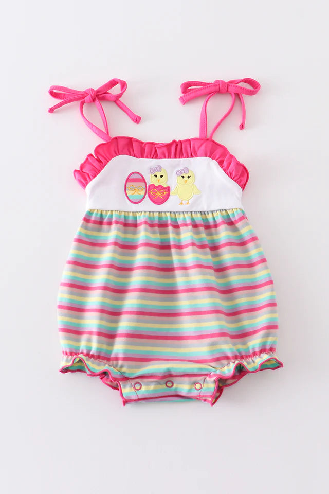 Easter egg stripe strap girl bubble