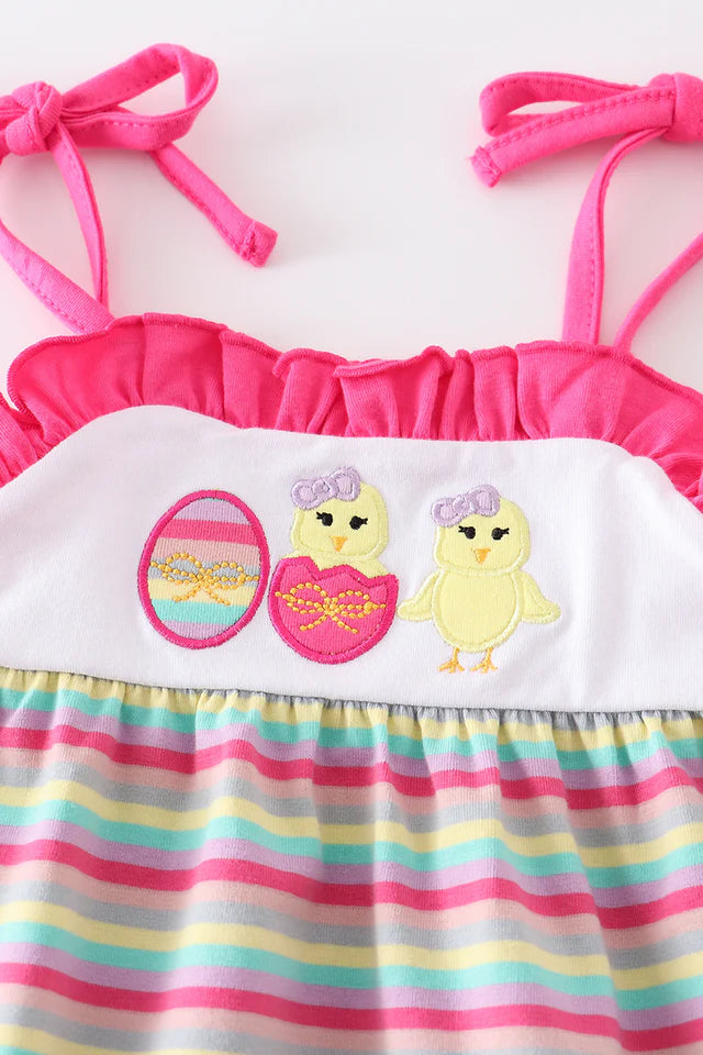 Easter egg stripe strap girl bubble