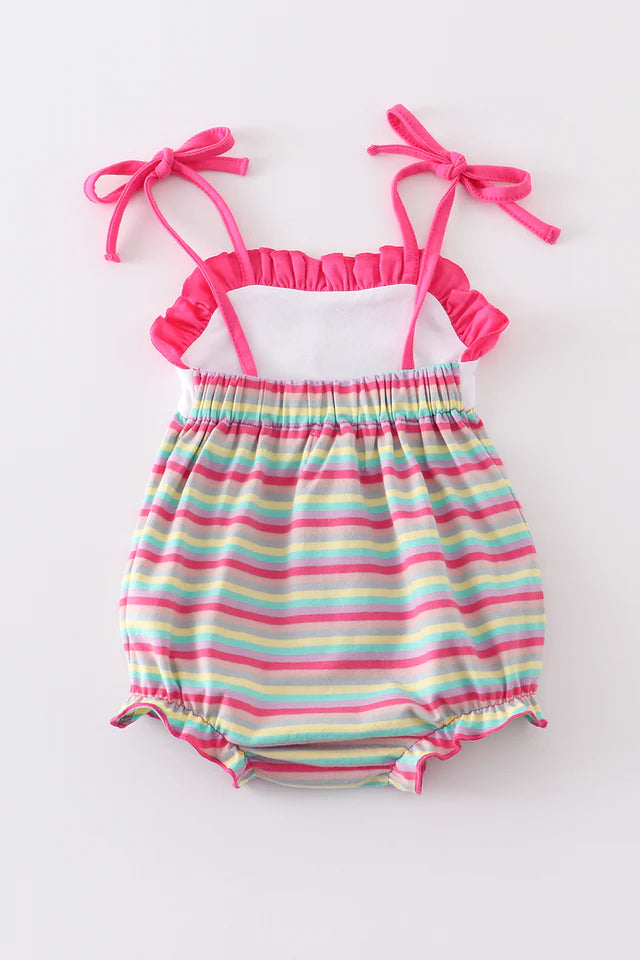 Easter egg stripe strap girl bubble