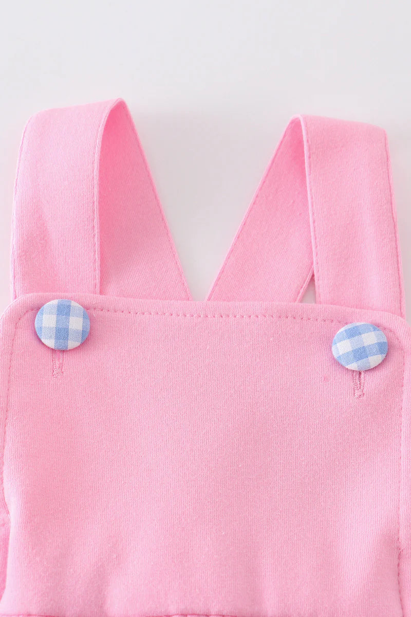 Pink Premium Easter Applique Dog Romper