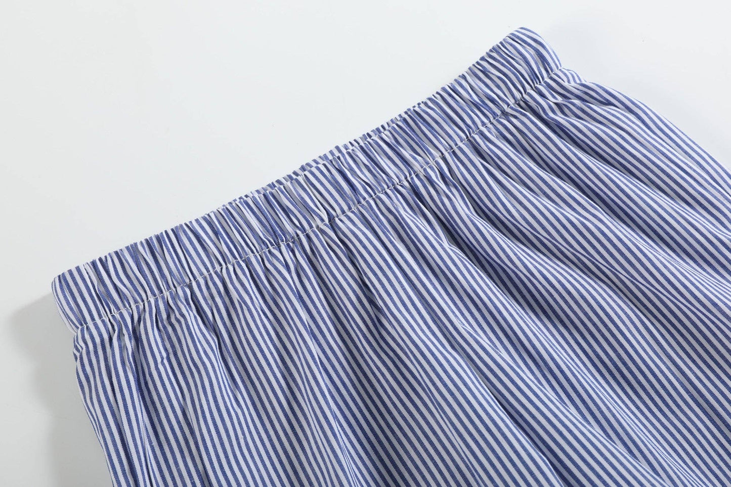 White Shark Smocked Tee and Navy Stripe Shorts Set Media 1 of 6