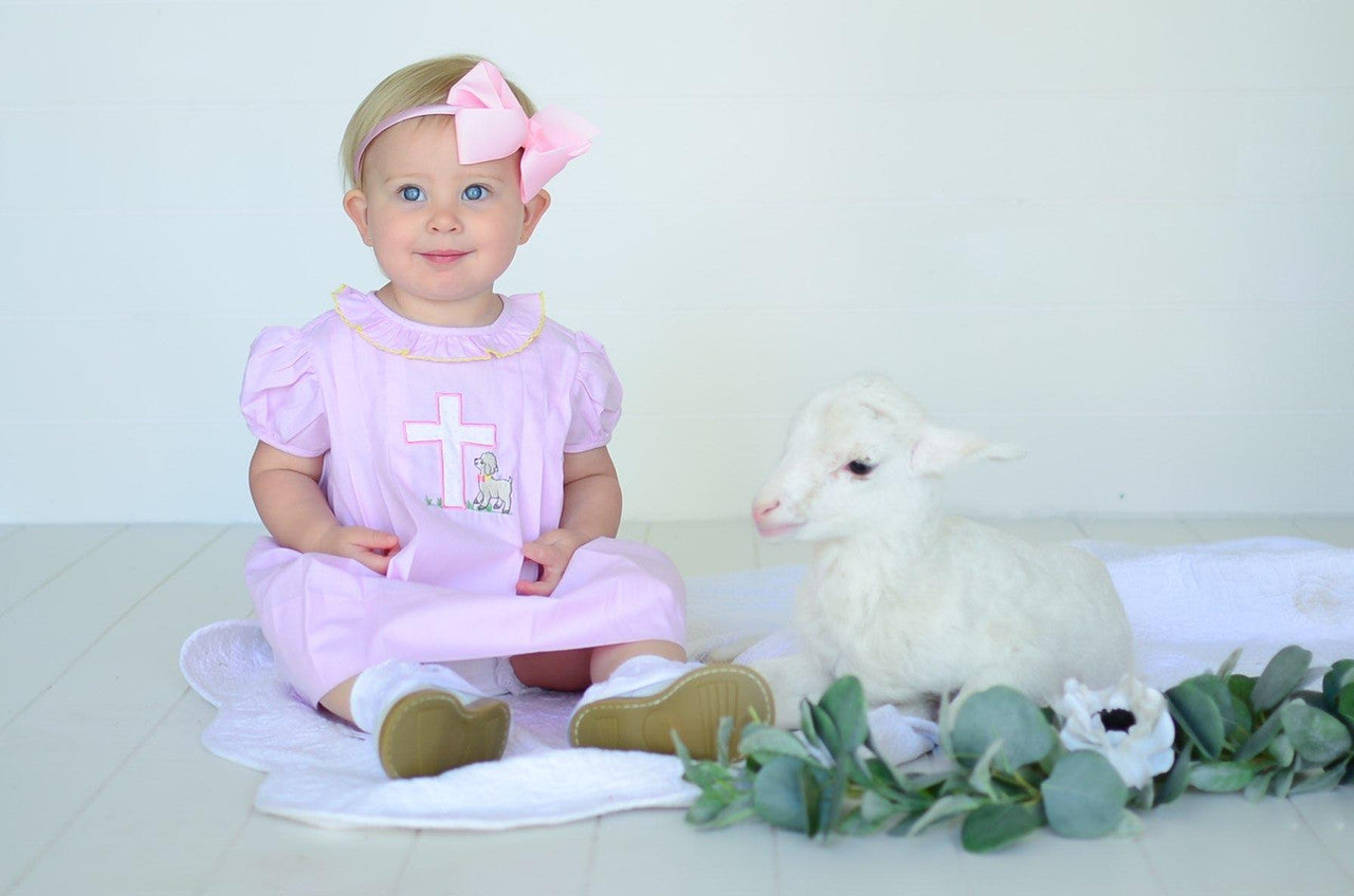 Girls Easter Cross and Lamb