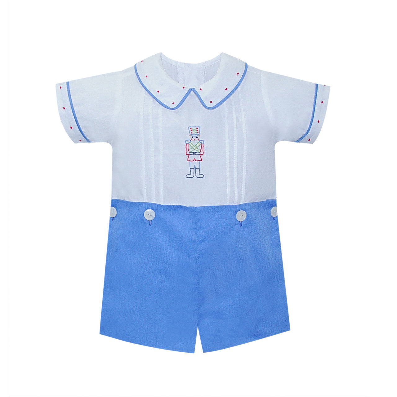 Nutcracker Soldier Embroidered Set with Buttons and Collar