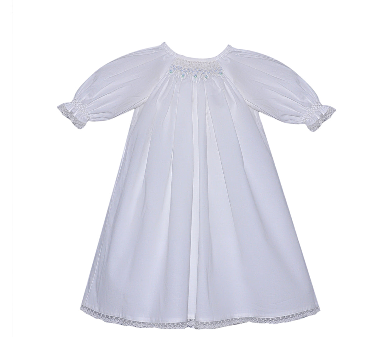 White with Blue Smock Daygown