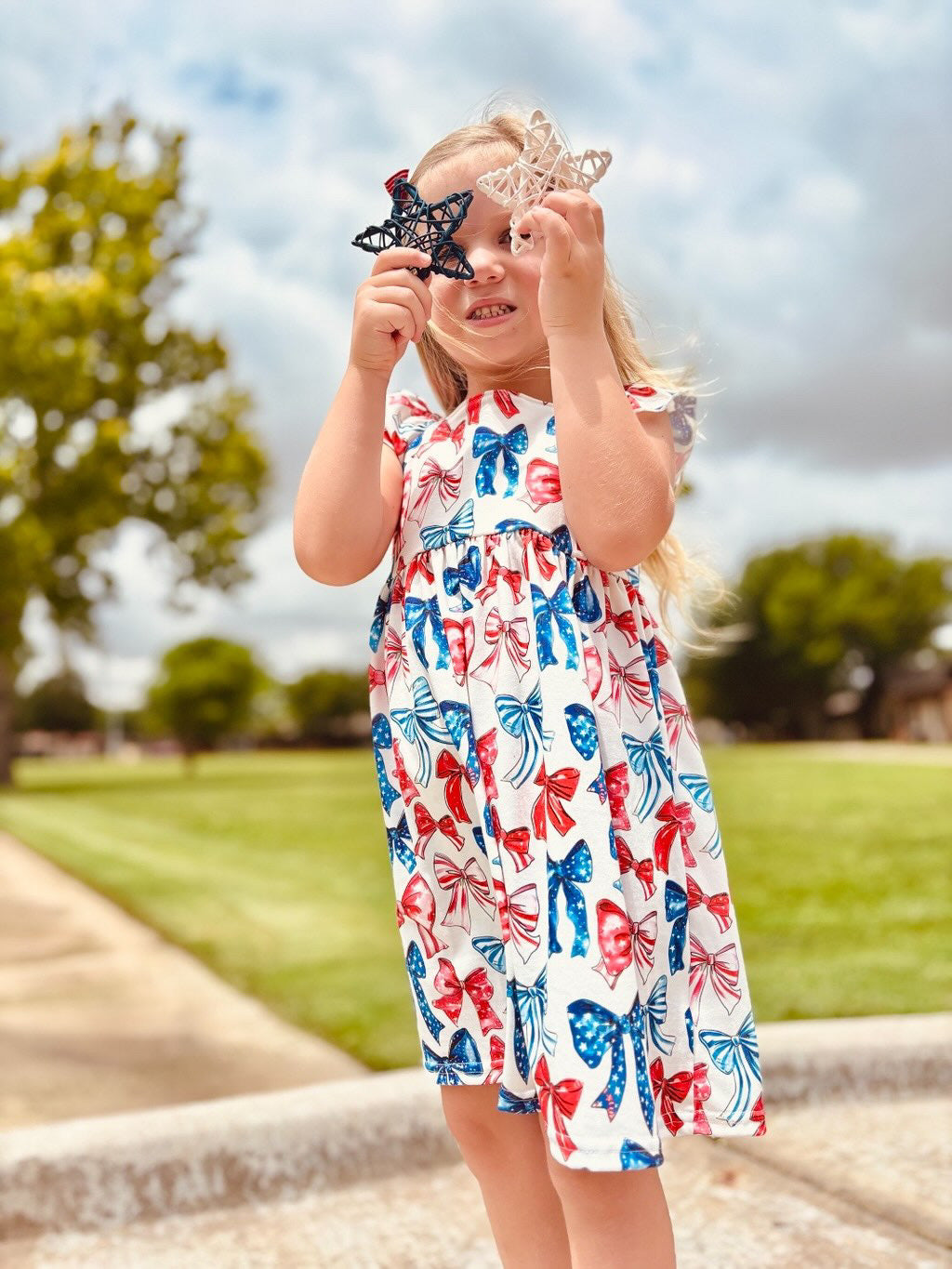BOW PRINT DRESS