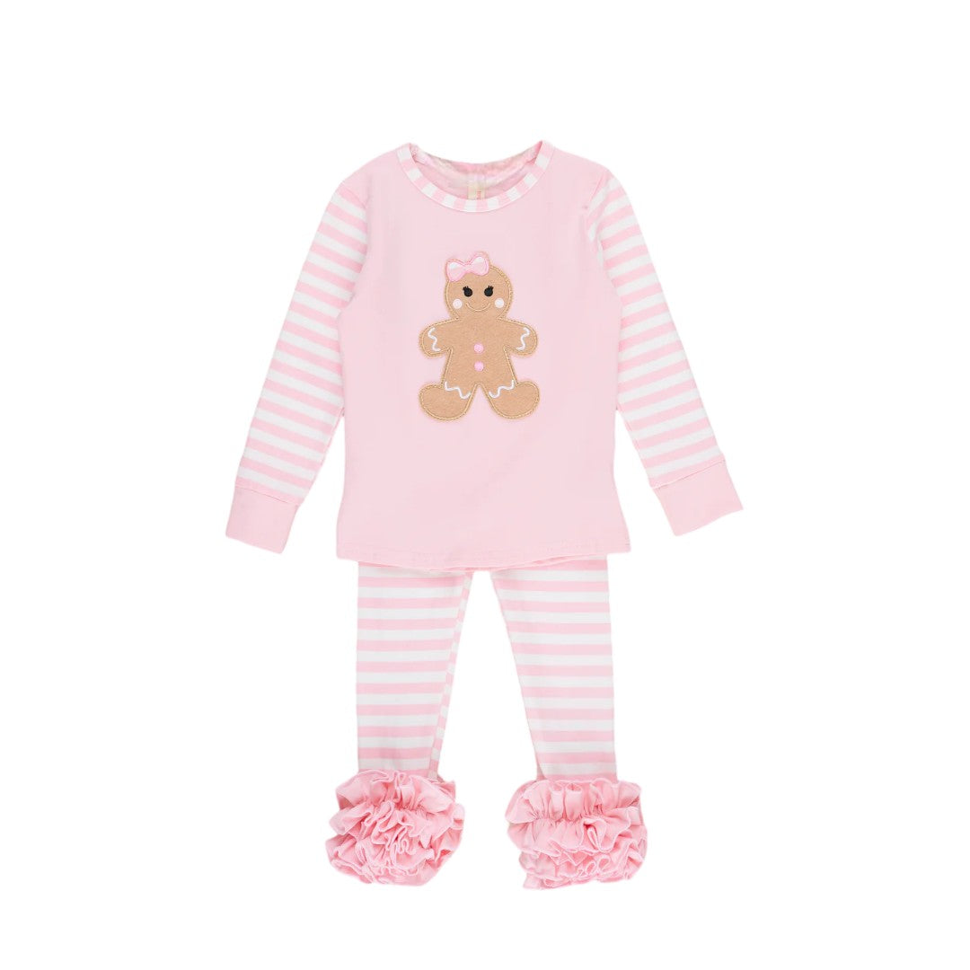Christmas Striped pajamas- Gingerbread