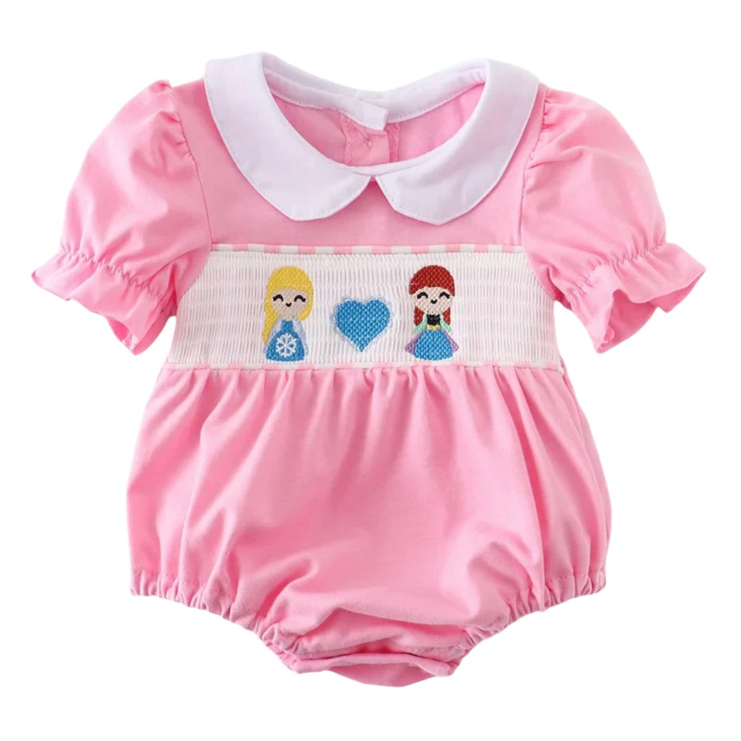 Frozen Pink Embroidered Girl Bubble