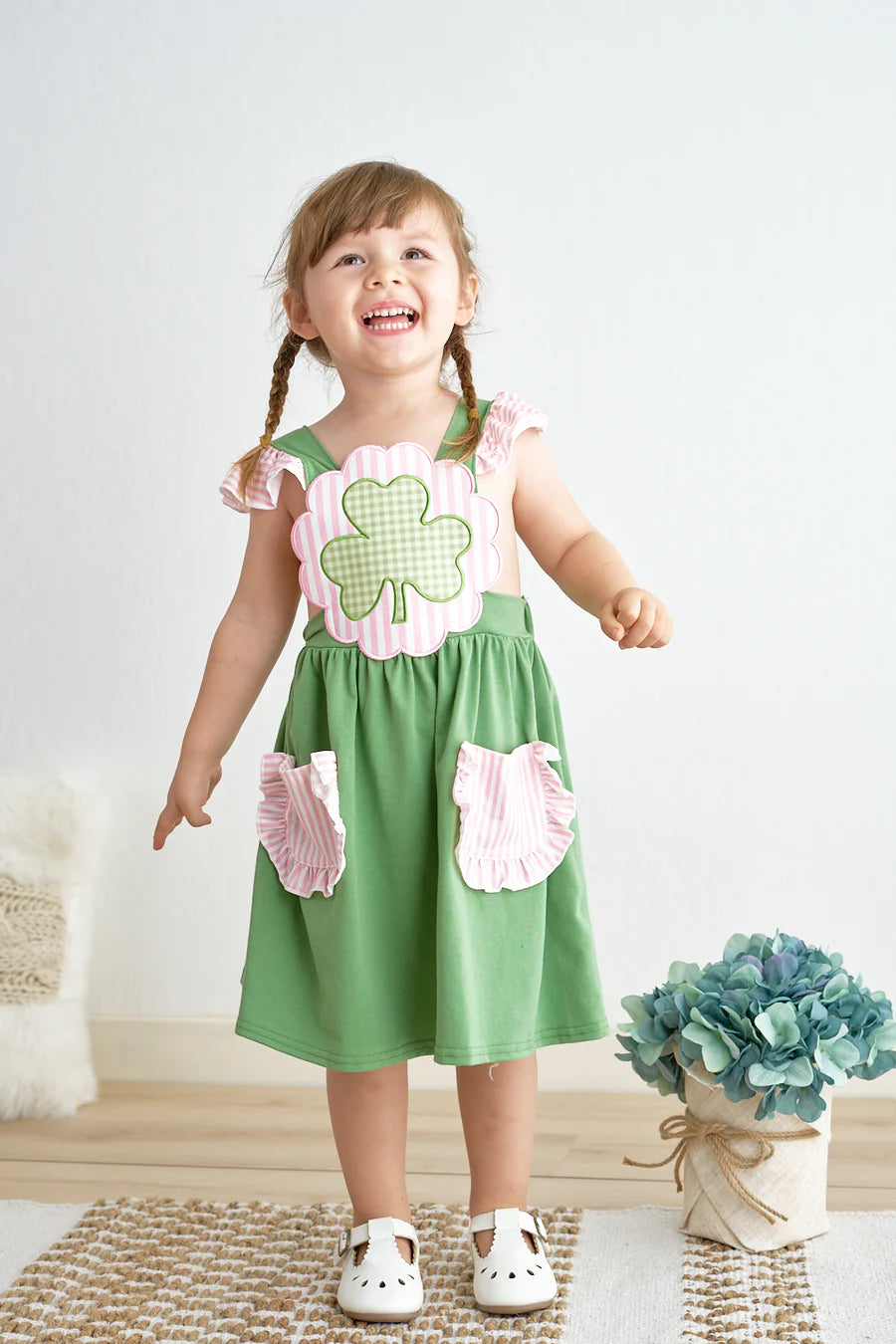 Green Clover Applique Dress
