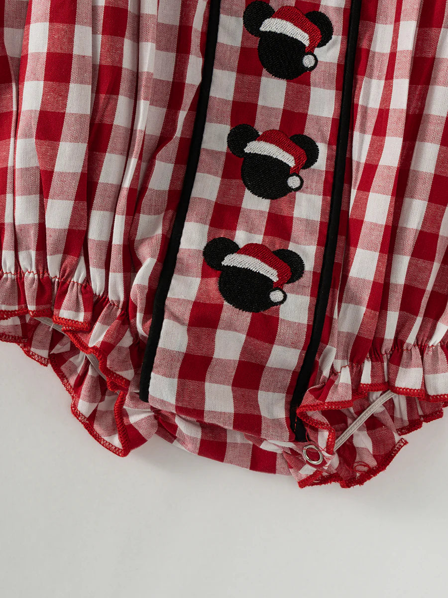 Red Plaid Christmas Magic Vacation Ruffle Romper