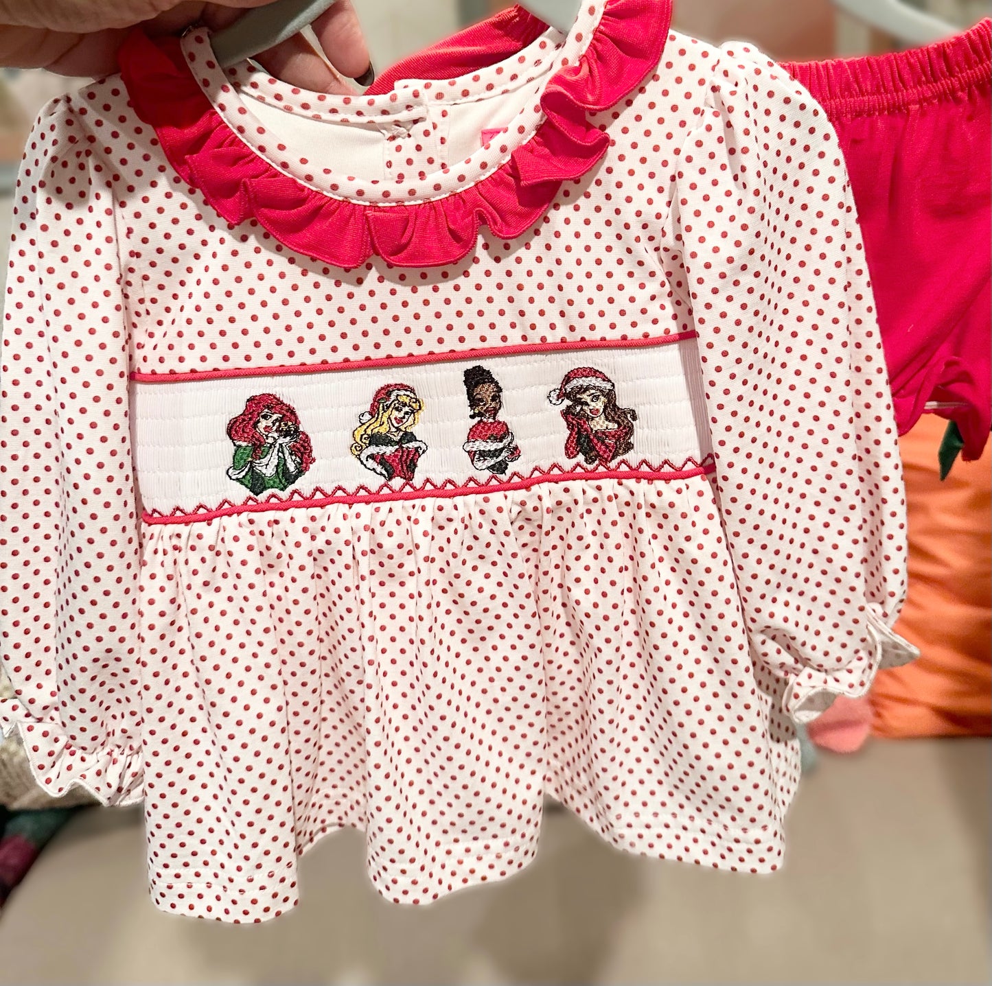 Smocked Christmas Princess Bloomer Set