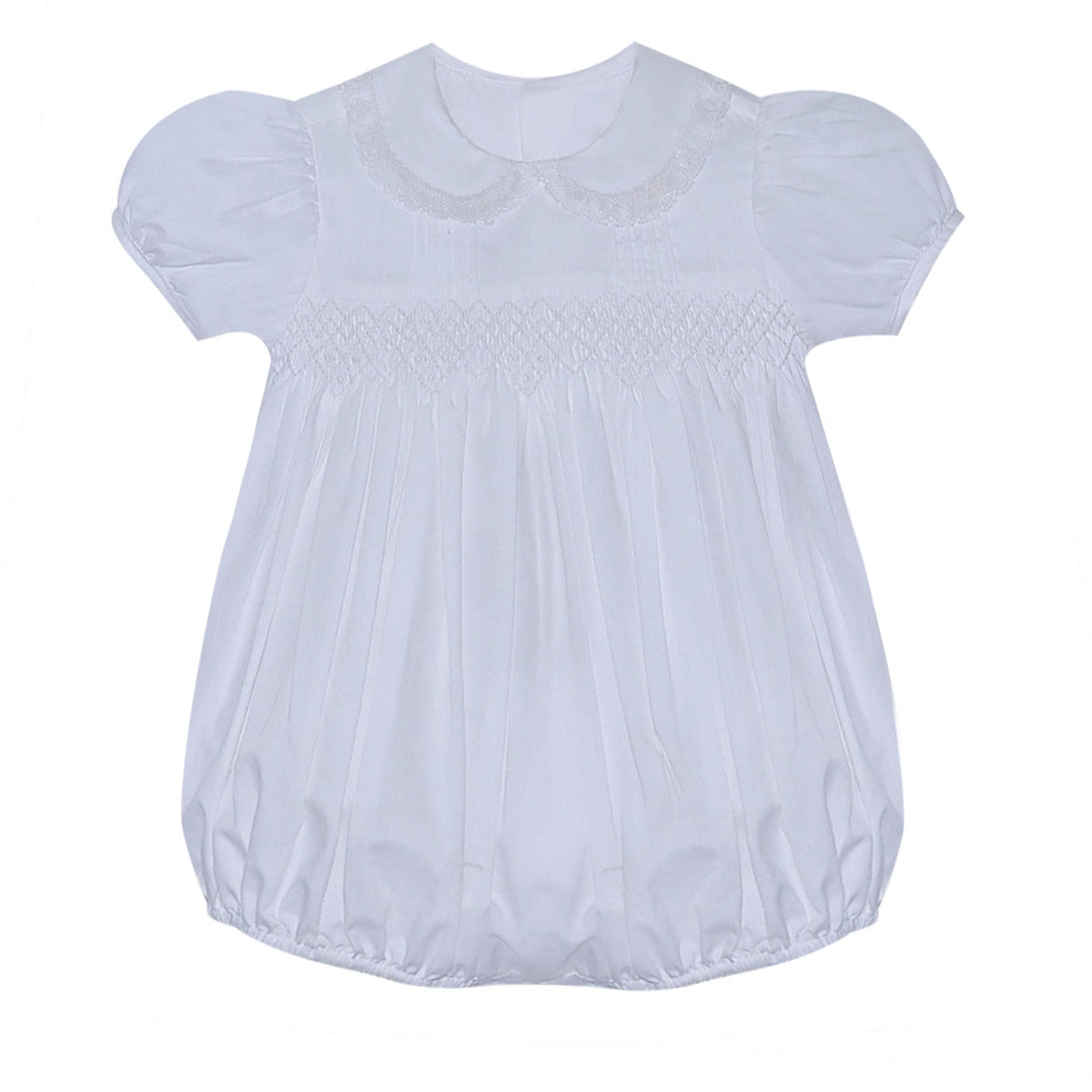 Finley Girl Bubble-All White Smocked