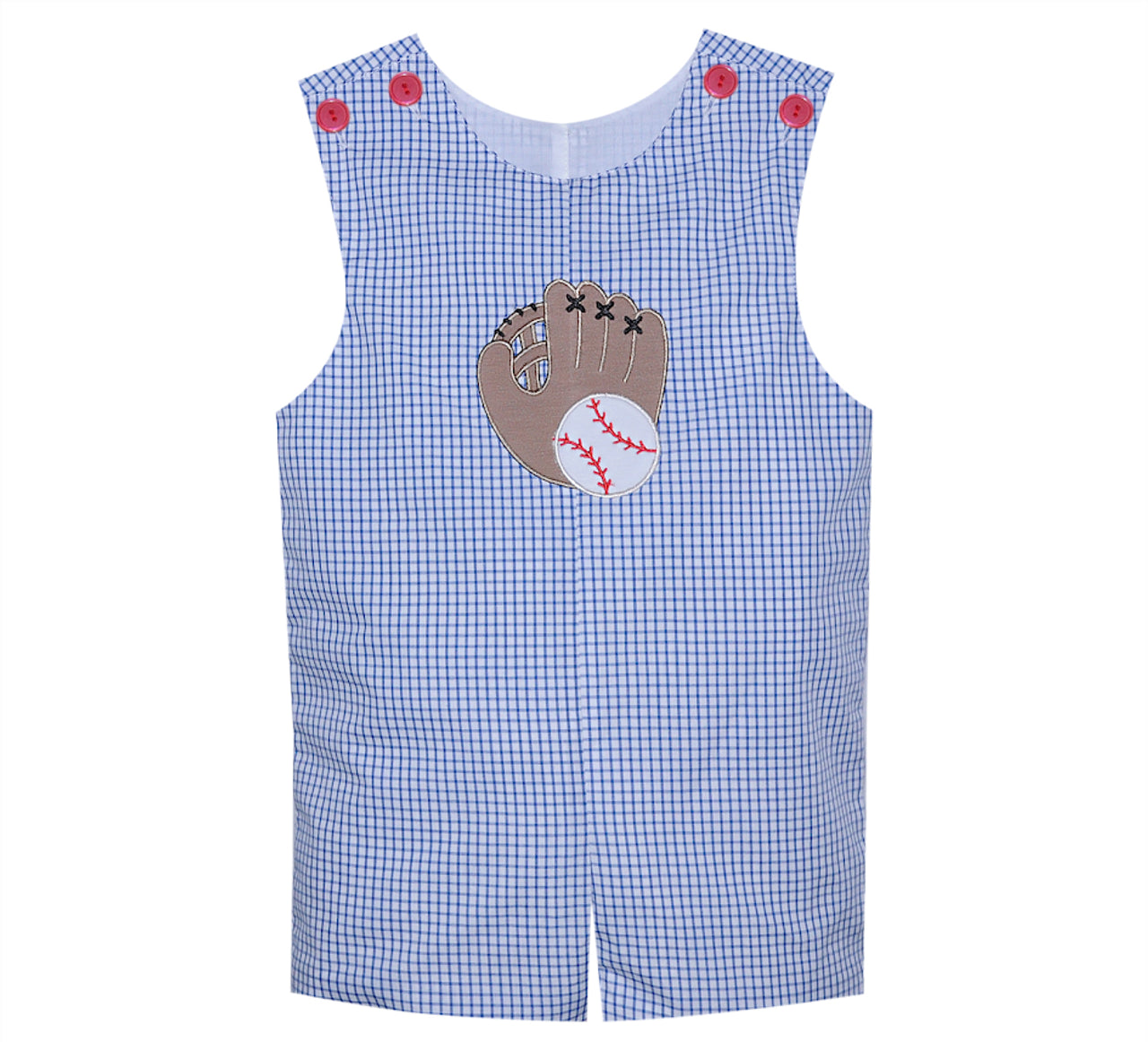 Blue Gingham Baseball Jon Jon