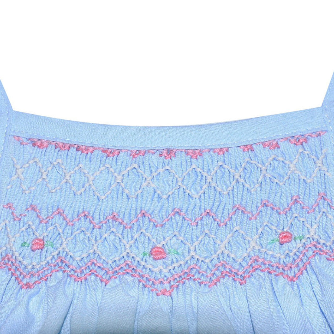 Blue smocked bubble