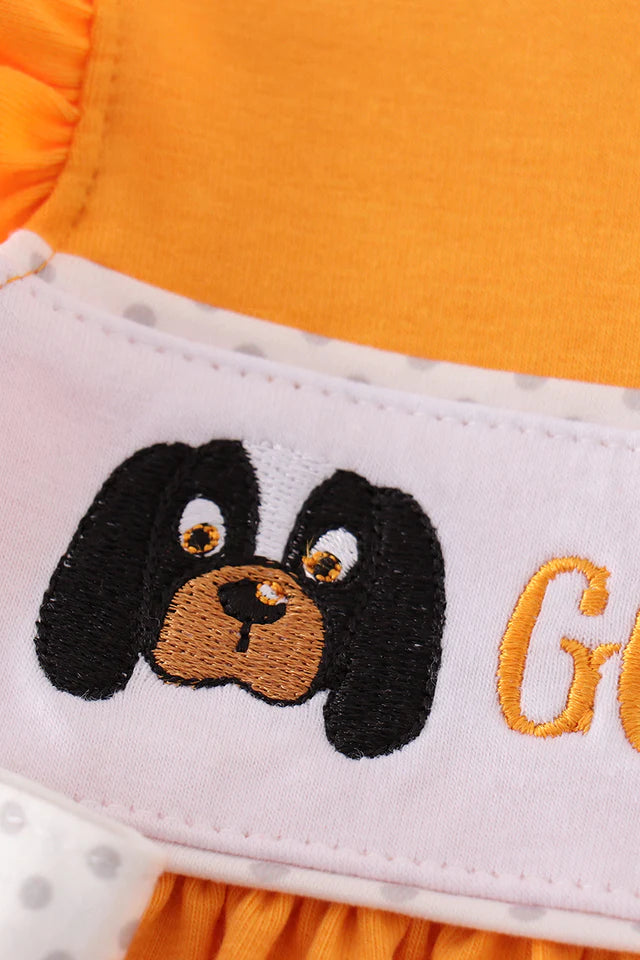 Orange go vols embroidery game day print bloomer set
