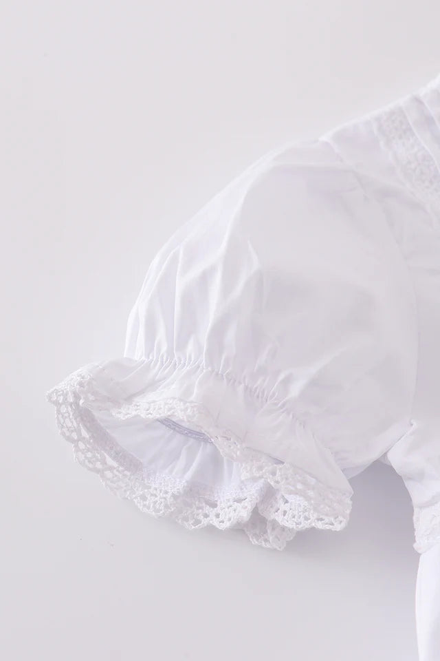 PREMIUM CROSS EMBROIDERY RUFFLE DRESS