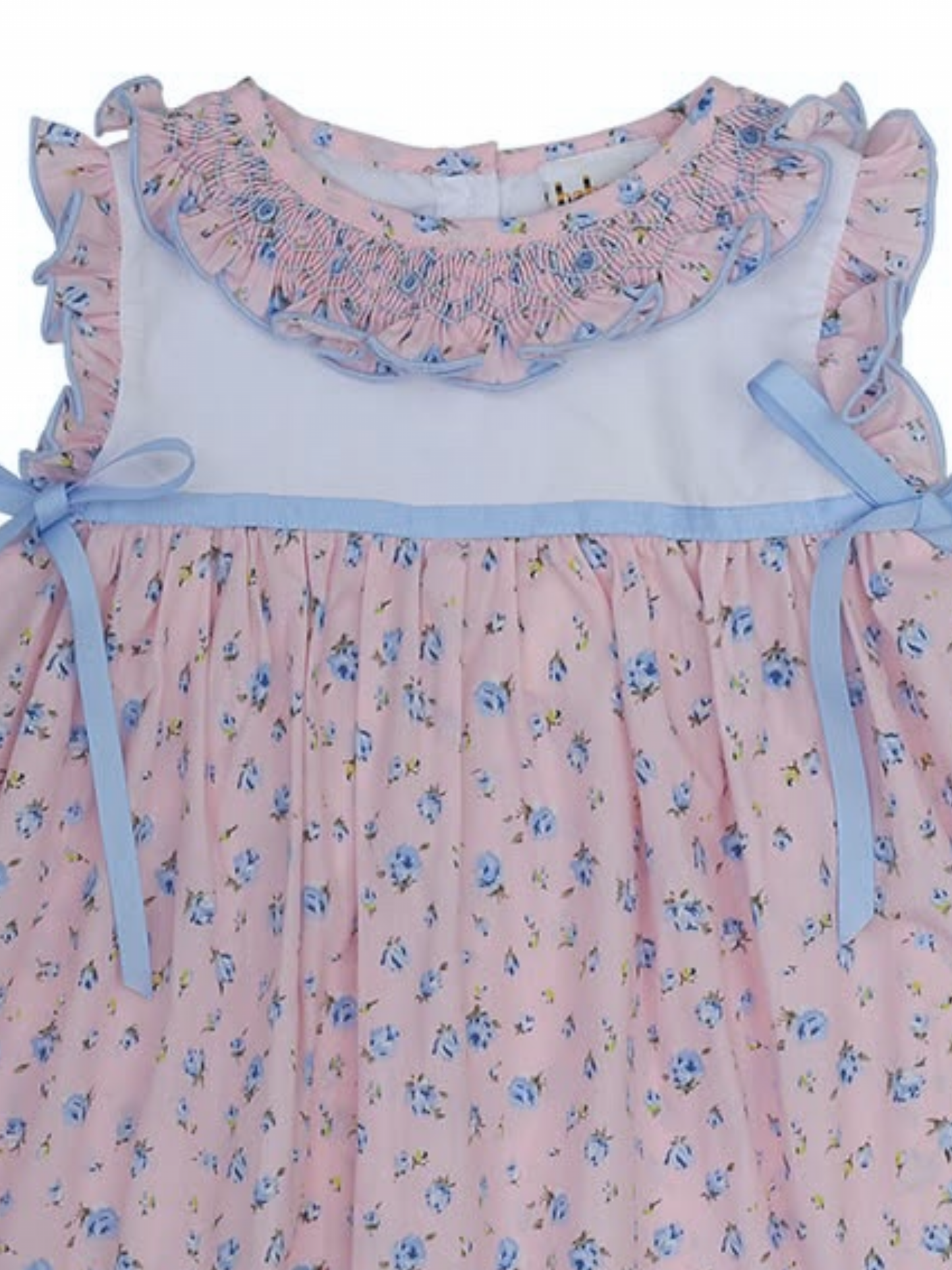 Geometric smocked floral dress for girls