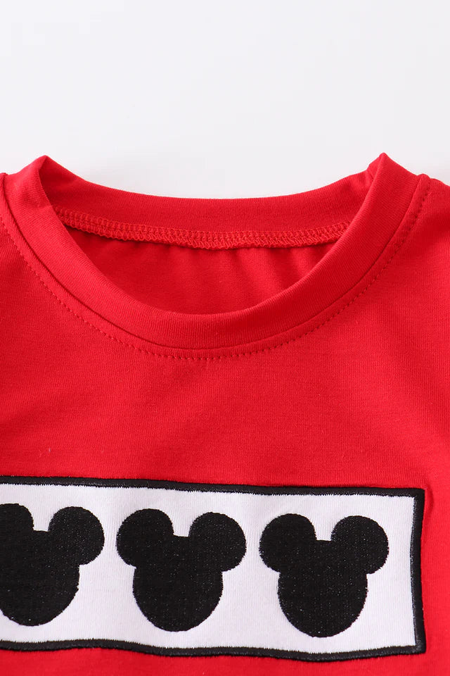 RED CHARACTER EMBROIDERY BOY SET
