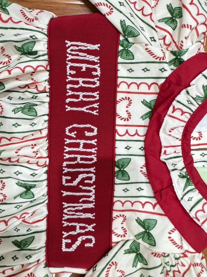 Hand Smocked Merry Christmas