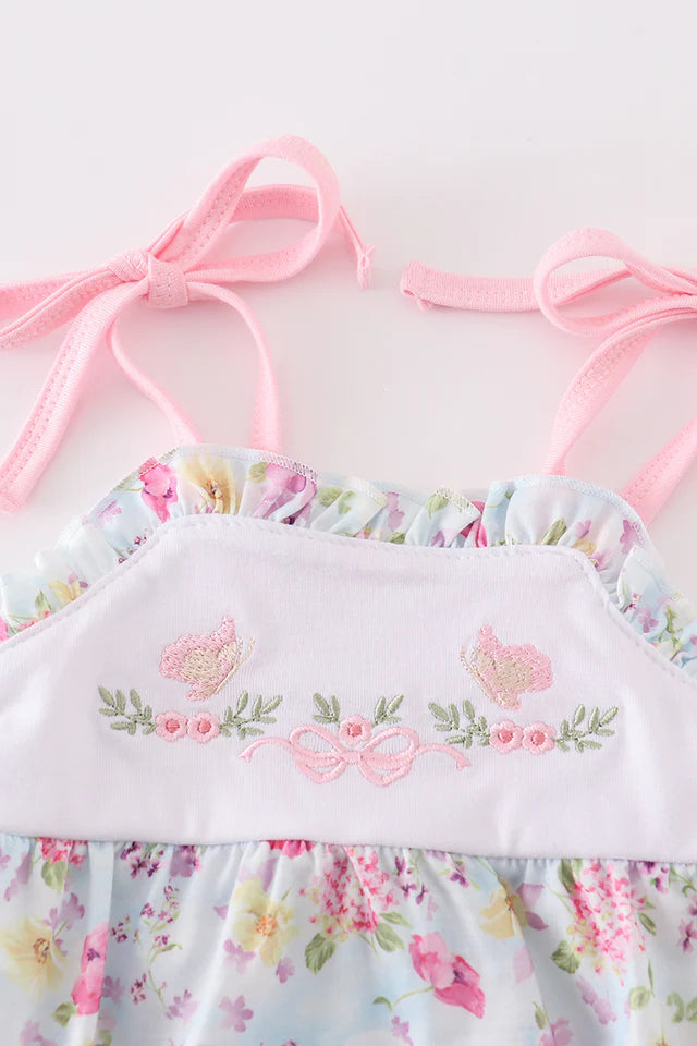 BUTTERFLY FLORAL EMBROIDERY GIRL BUBBLE
