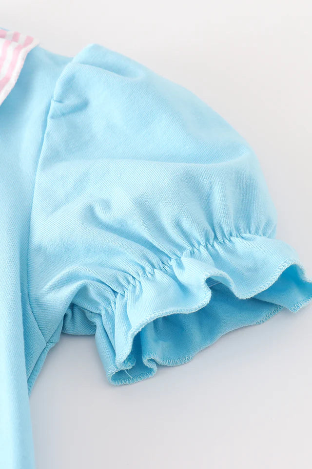 BLUE PUPPY APPLIQUE DRESS