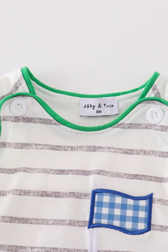 GREEN GOLF APPLIQUE BOY BUBBLE
