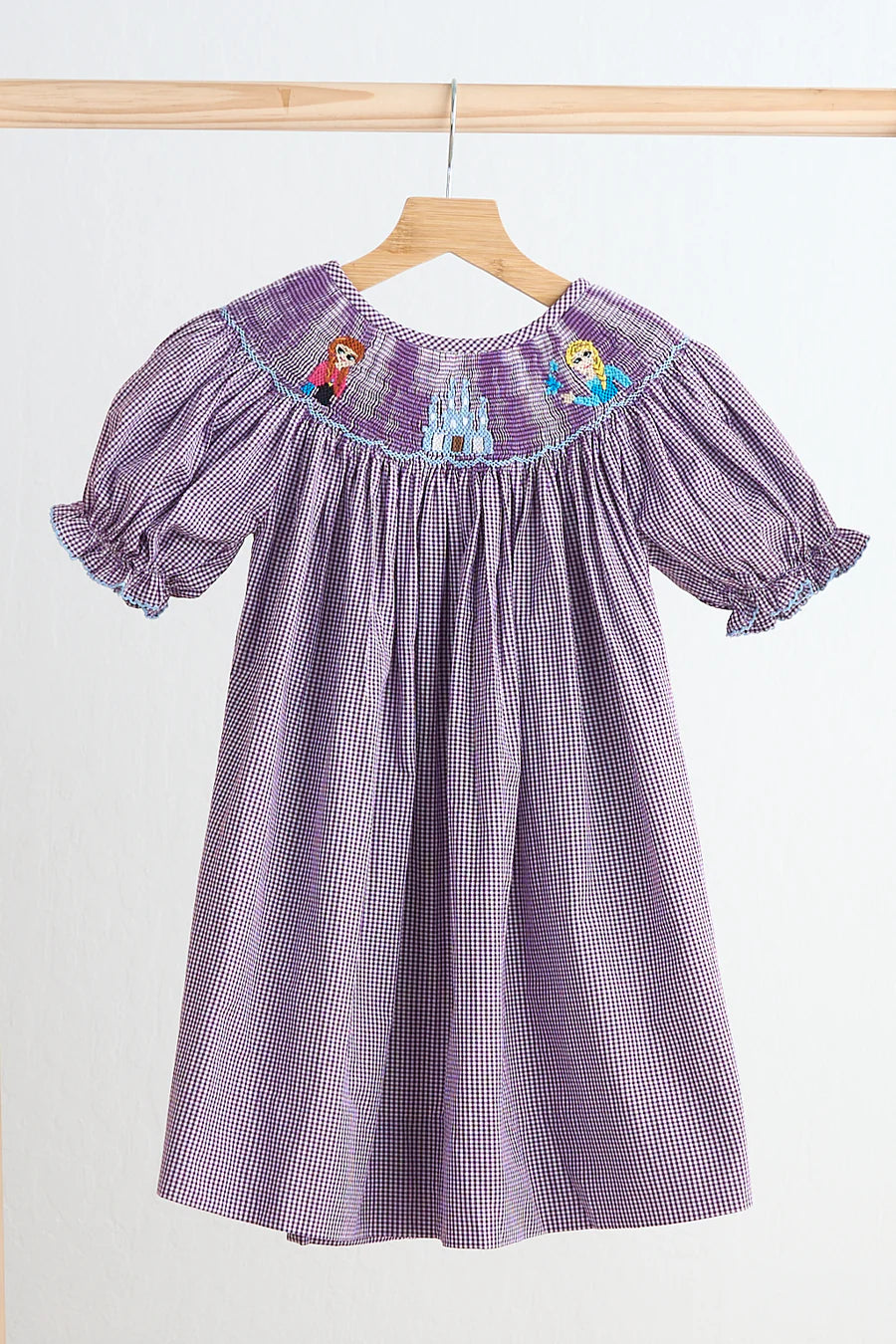 PURPLE CASTLE HAND SMOCKED GINGHAM DRESS