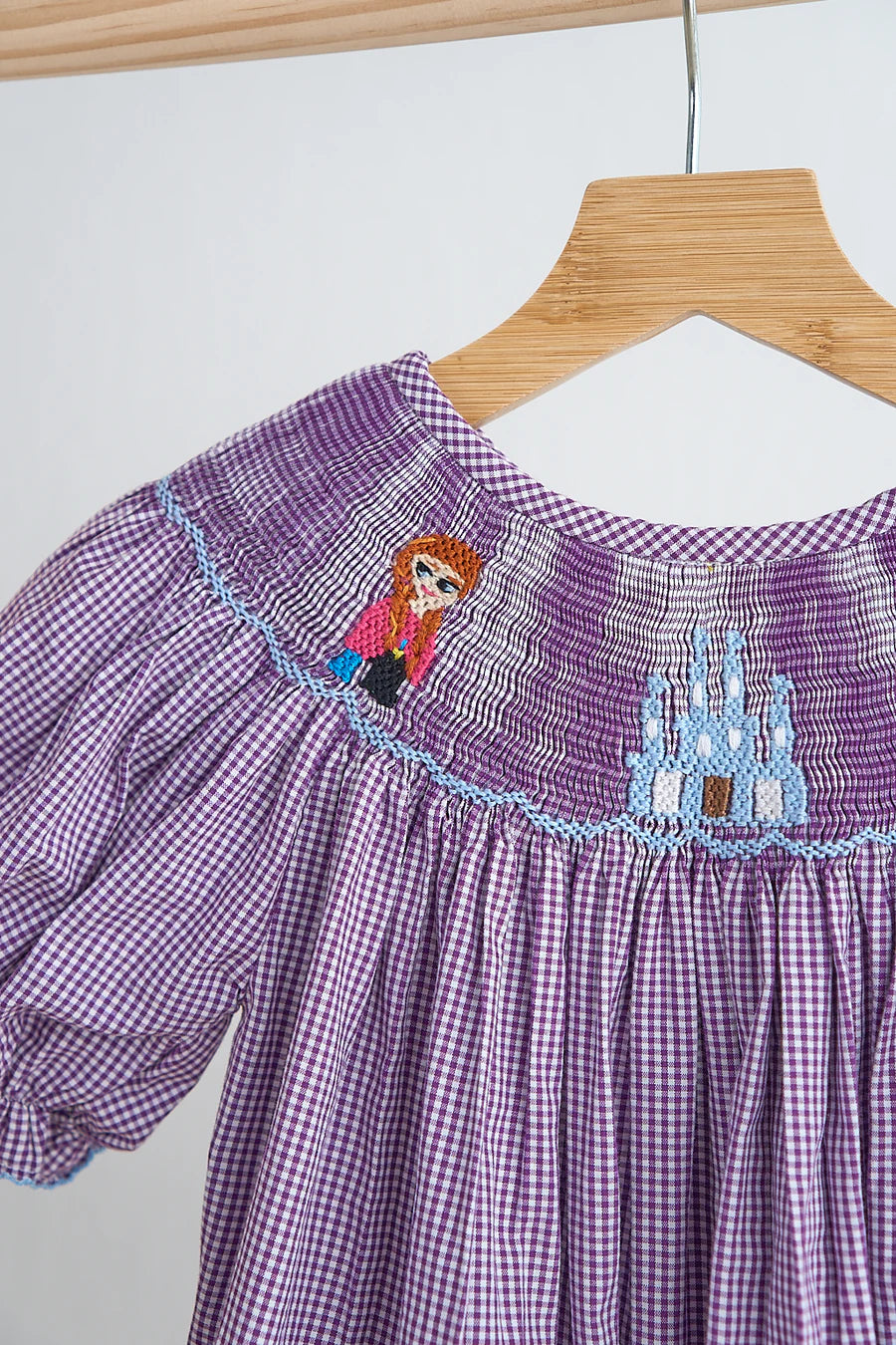 PURPLE CASTLE HAND SMOCKED GINGHAM DRESS